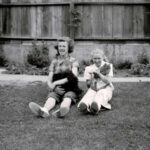 0019_Leslie Brenda backyard with pets_1949